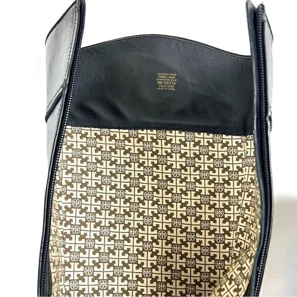 Tory Burch Teresa Black Leather Riding Boots - Picture 7 of 14